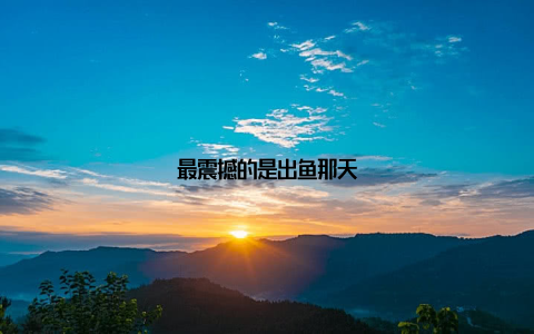 最震撼的是出鱼那天