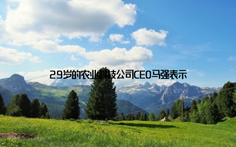 29岁的农业科技公司CEO马强表示