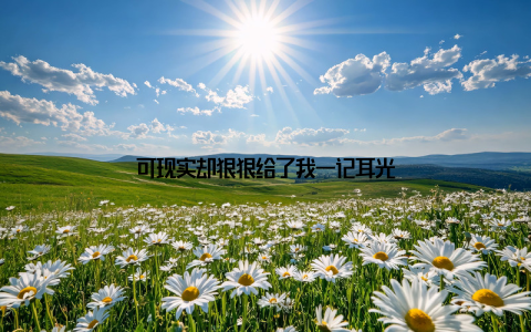 可现实却狠狠给了我一记耳光